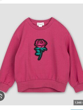 🌹💖 Miles the Label Rose Sweater – Deep Pink – Kids Size 3Y 💖🌹